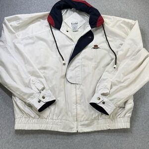 Vintage Crown Royal Whisky Jacket WinnerMate Sportswear Ivory Red Navy Retro‎